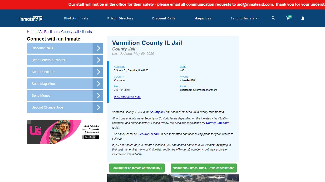 Vermilion County IL Jail - Inmate Locator - Danville, IL